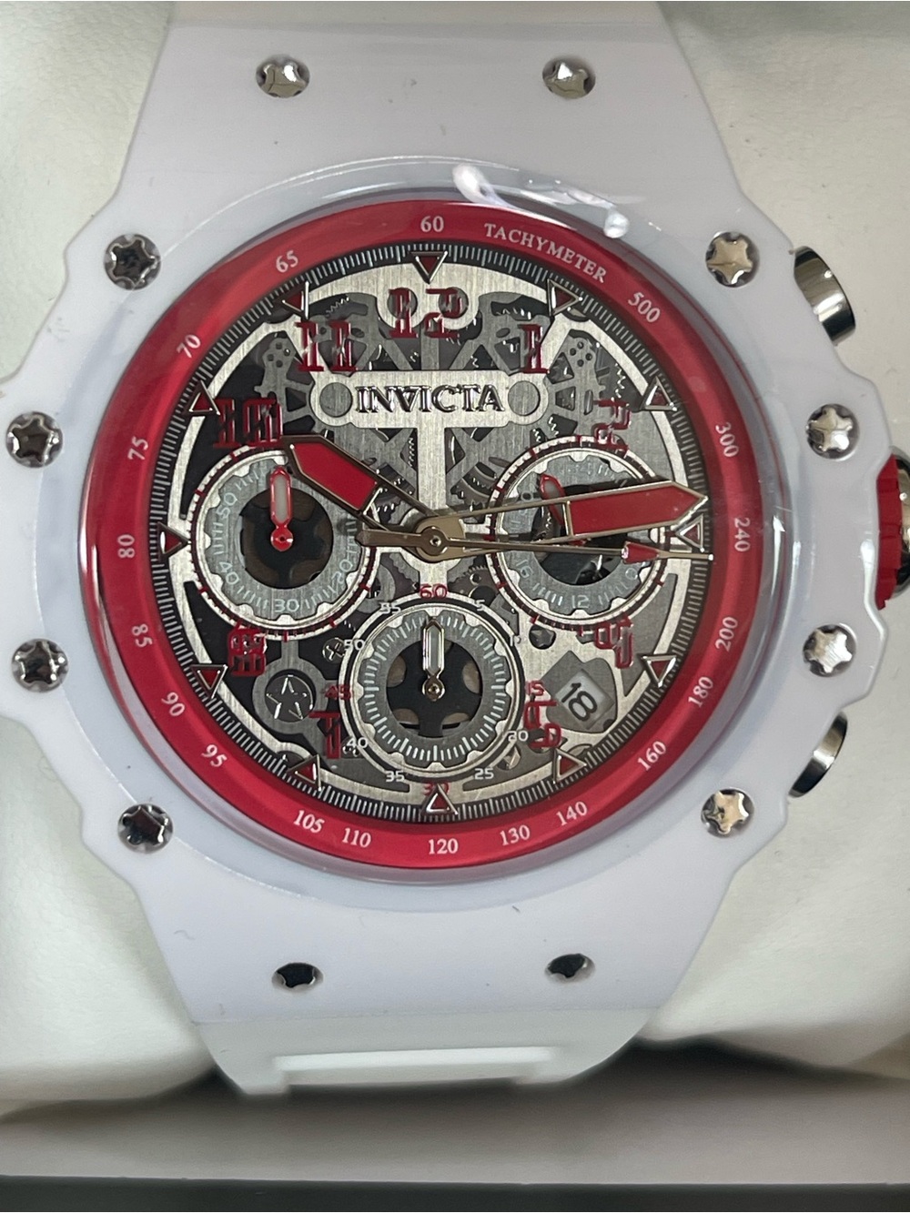 Invicta Racing Vaulthan Men's Watch - 44mm, White & Red (69660) New - Picture 2 of 12